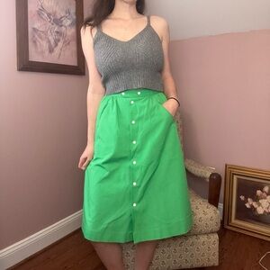 Vintage Lime Green Darted Pocket Skirt